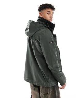 Superdry Hooded Mountain Windbreaker Jacket In Surplus Goods Olive Green For Men -Mens Out Fit Deals 208280868 3