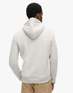 Superdry Duo Vintage Logo Hoodie In Glacier Grey Marl For Men -Mens Out Fit Deals 208281078 4