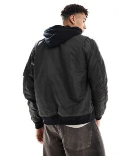 Superdry Military Ma1 Bomber Jacket In Washed Dark Green For Men -Mens Out Fit Deals 208281122 4