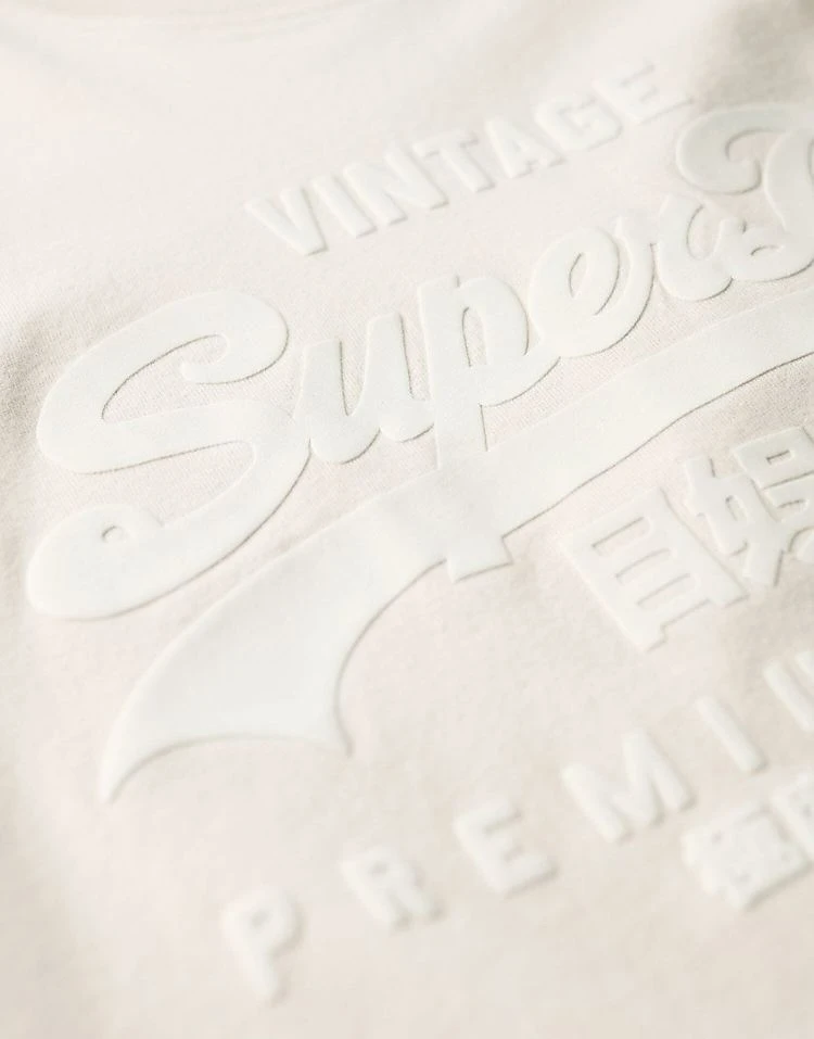 Superdry Vintage Logo Tonal T-shirt In Light Stone For Men 3 Superdry Vintage Logo Tonal T-shirt In Light Stone For Men - Image 2