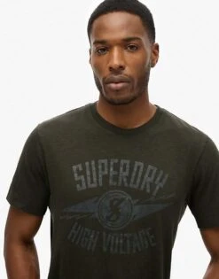 Superdry Retro Rocker Graphic T-shirt In Washed Black For Men -Mens Out Fit Deals 208286651 3