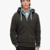 Superdry Tattoo Graphic Loose Zip Hoodie In Washed Black For Men -Mens Out Fit Deals 208286737 1 washedblack