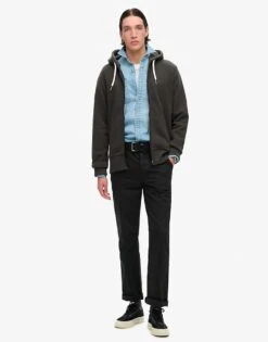 Superdry Tattoo Graphic Loose Zip Hoodie In Washed Black For Men -Mens Out Fit Deals 208286737 4