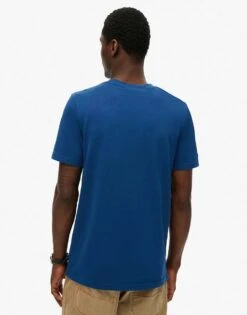 Superdry Classic College Script T-shirt In Pilot Mid Blue For Men -Mens Out Fit Deals 208286764 4