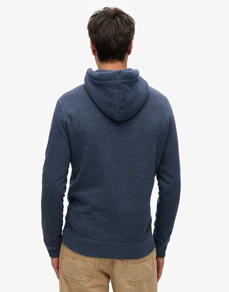 Superdry Classic Vintage Logo Graphic Hoodie In Vintage Navy Marl For Men 6 Superdry Classic Vintage Logo Graphic Hoodie In Vintage Navy Marl For Men - Image 4