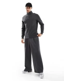 Superdry Utility Logo Henley Sweatshirt In Washed Black For Men -Mens Out Fit Deals 208312434 3