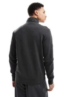Superdry Utility Logo Henley Sweatshirt In Washed Black For Men -Mens Out Fit Deals 208312434 4
