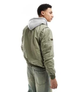 Superdry Military Ma1 Bomber Jacket In Washed Olive Green For Men -Mens Out Fit Deals 208331876 4
