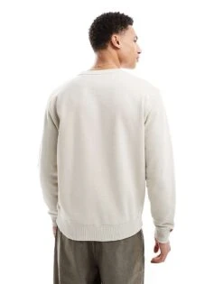 Superdry Essential Logo Crew Sweatshirt In Light Stone Beige For Men -Mens Out Fit Deals 208335658 4