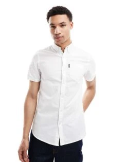 Superdry Oxford Short Sleeve Shirt In Optic For Men