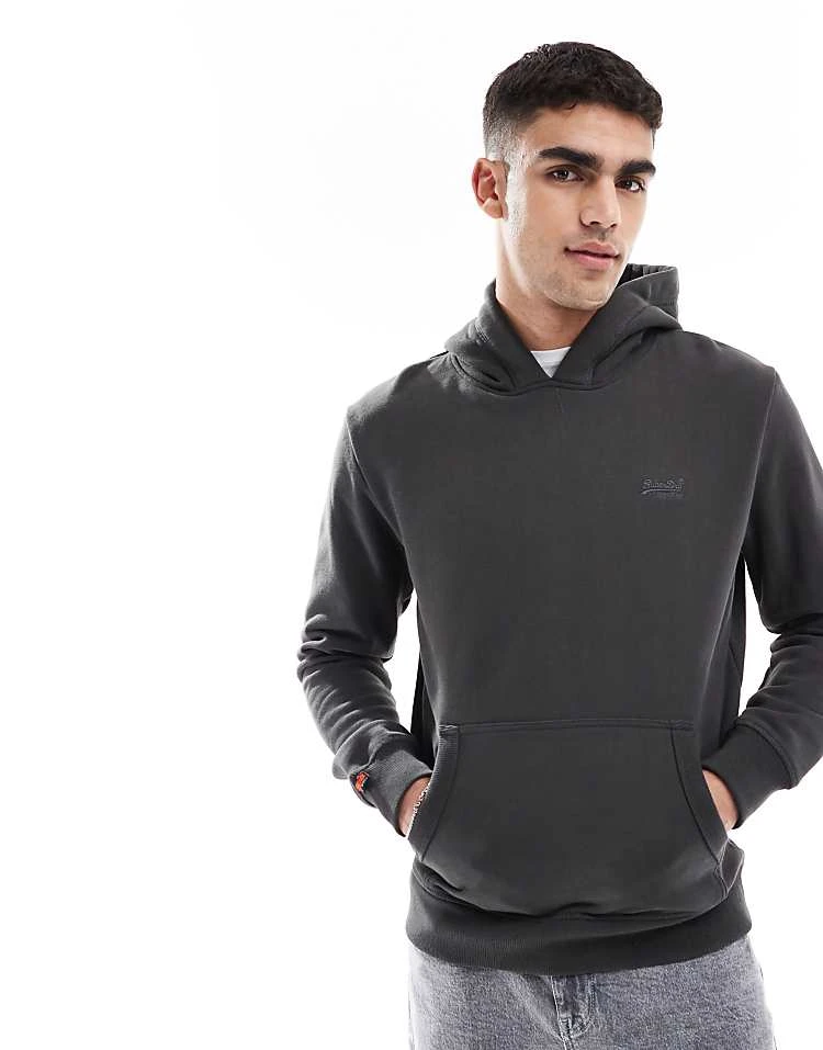 Superdry Essential Logo Hoodie In Vintage Black For Men 3 Superdry Essential Logo Hoodie In Vintage Black For Men