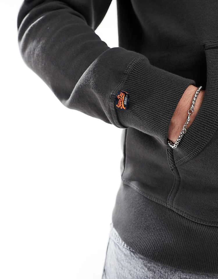 Superdry Essential Logo Hoodie In Vintage Black For Men 5 Superdry Essential Logo Hoodie In Vintage Black For Men - Image 3