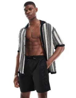 Superdry Premium Embroidered 17-inch Swim Shorts In Black For Men -Mens Out Fit Deals 208414505 1 black 1