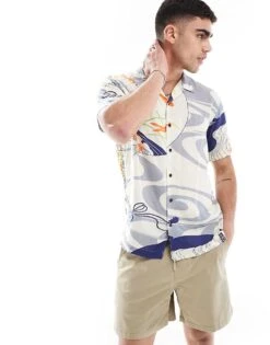 Superdry Hawaiian Shirt In Ryusunichiwa Off White For Men -Mens Out Fit Deals 208414544 1 ryusunichiwaoffwhite 1