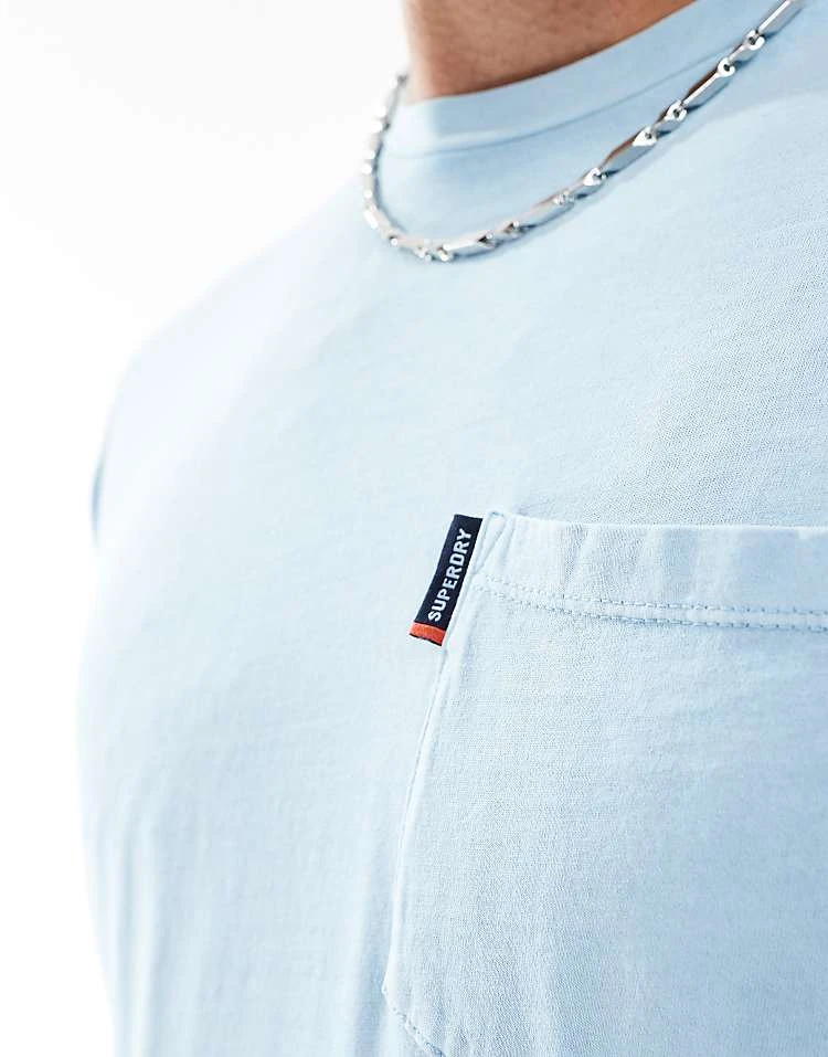 Superdry Classic Essential Pocket T-shirt In Washed Sunset Blue For Men 6 Superdry Classic Essential Pocket T-shirt In Washed Sunset Blue For Men - Image 4