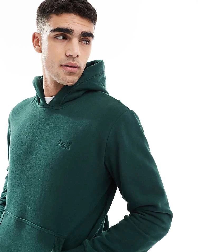 Superdry Essential Logo Hoodie In Enamel Green For Men 2 Superdry Essential Logo Hoodie In Enamel Green For Men